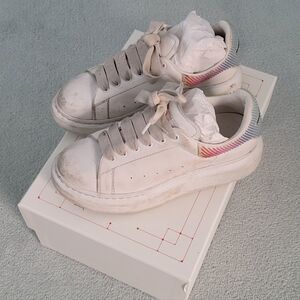 Alexander McQueen Kids White Sneakers with Colorful Accents